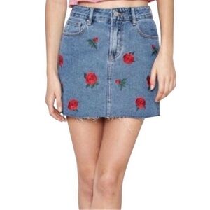 PacSun rose denim mini skirt